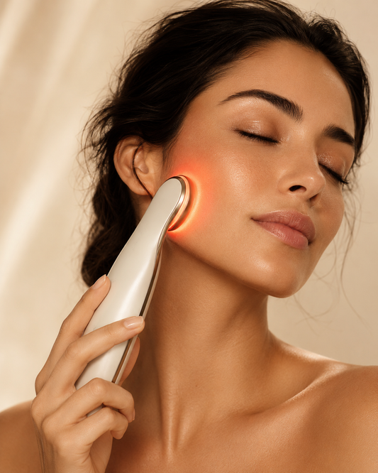 FluidGlow LED Face Lifting Wand in use